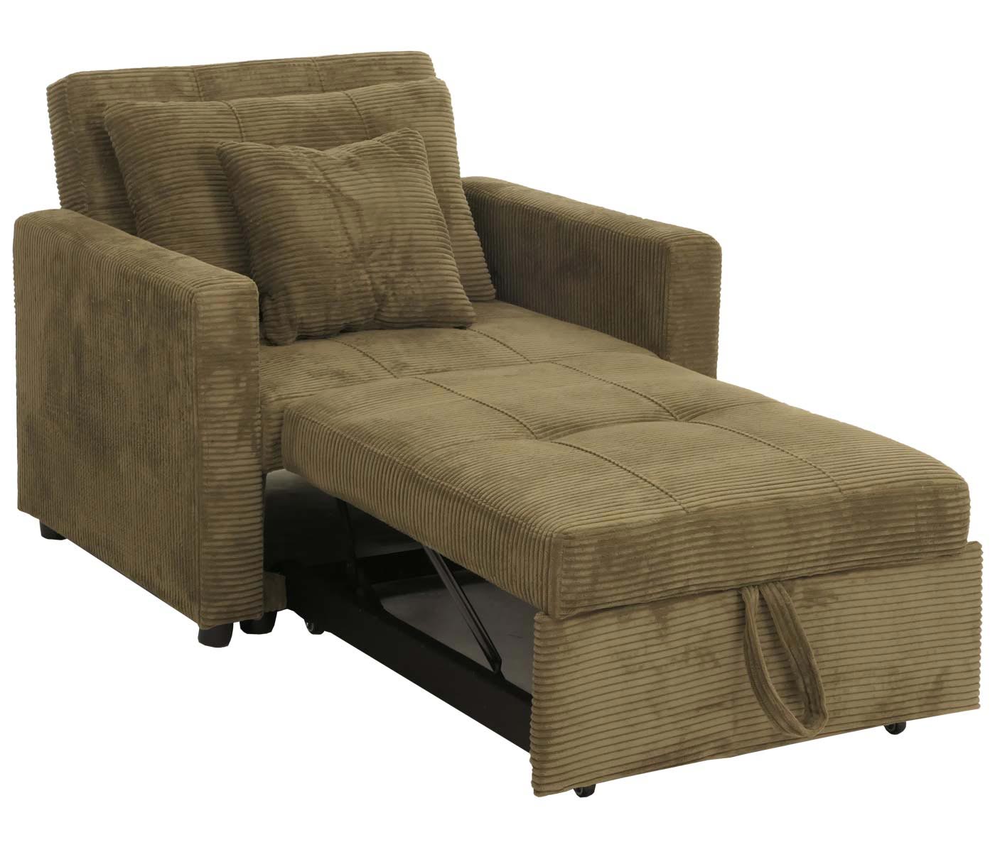 Cosmo Casa - Slaapstoel - Klapstoel - Logeerbed - Relaxstoel - Ligvlak 200x100cm - Stofkoord - Groen