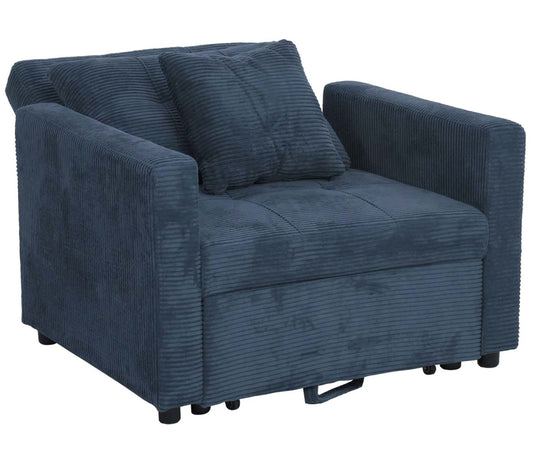 Cosmo Casa - Slaapstoel - Klapstoel - Logeerbed - Relaxstoel - Ligvlak 200x100cm - Stofkoord - Blauw