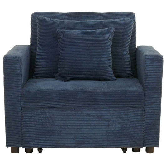 Cosmo Casa - Slaapstoel - Klapstoel - Logeerbed - Relaxstoel - Ligvlak 200x100cm - Stofkoord - Blauw
