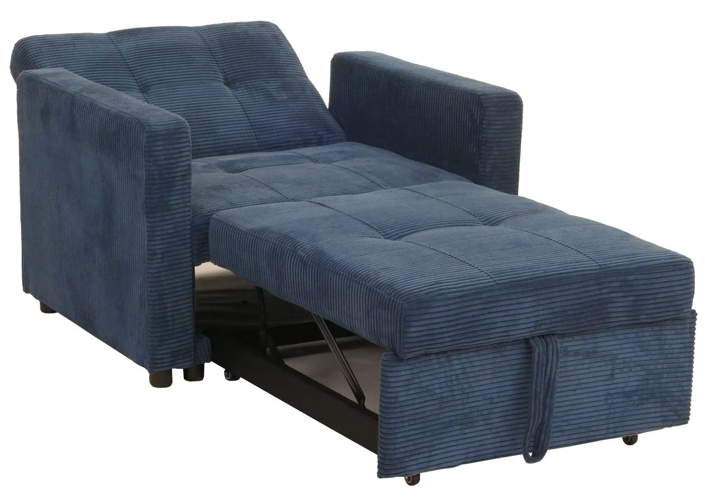 Cosmo Casa - Slaapstoel - Klapstoel - Logeerbed - Relaxstoel - Ligvlak 200x100cm - Stofkoord - Blauw