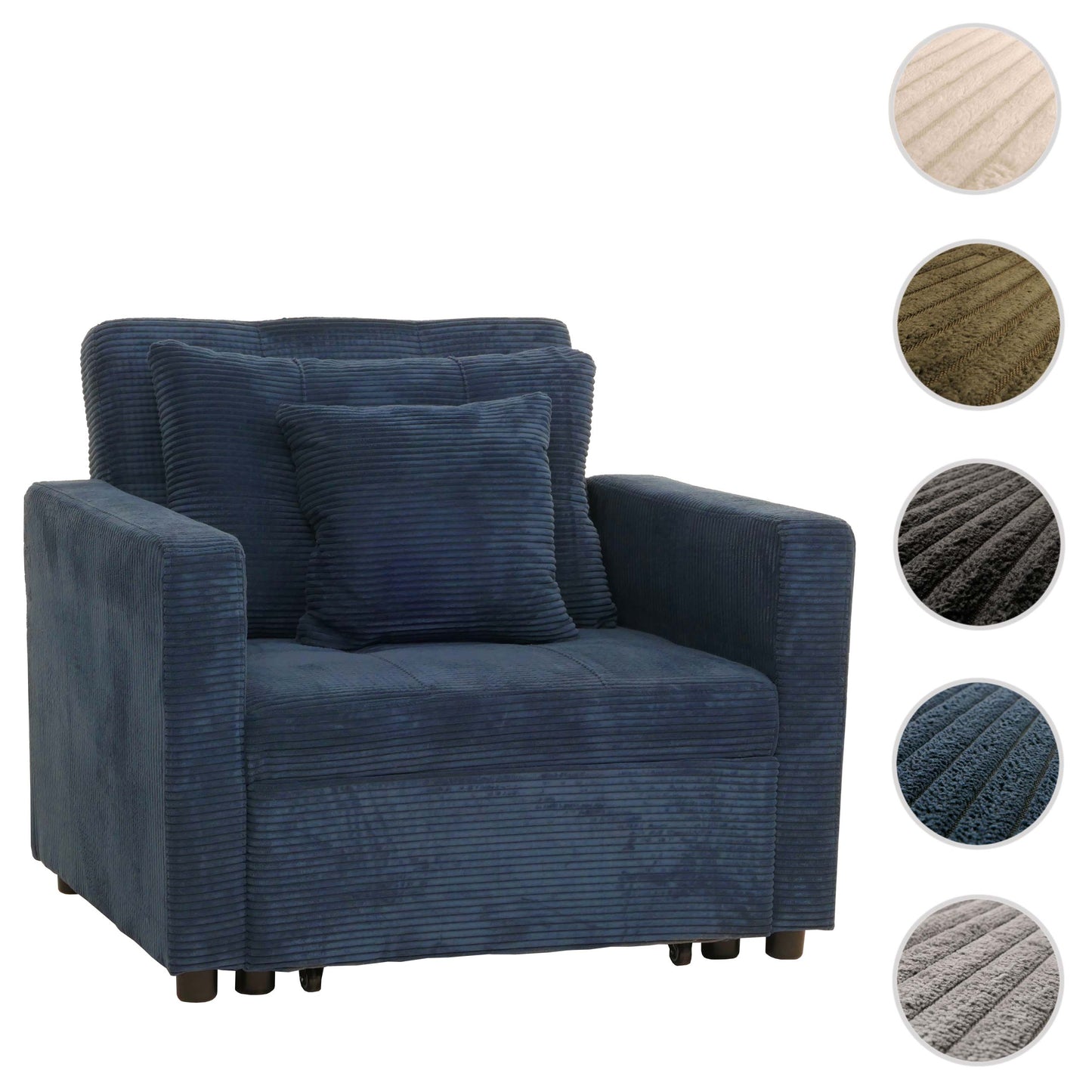 Cosmo Casa - Slaapstoel - Klapstoel - Logeerbed - Relaxstoel - Ligvlak 200x100cm - Stofkoord - Blauw