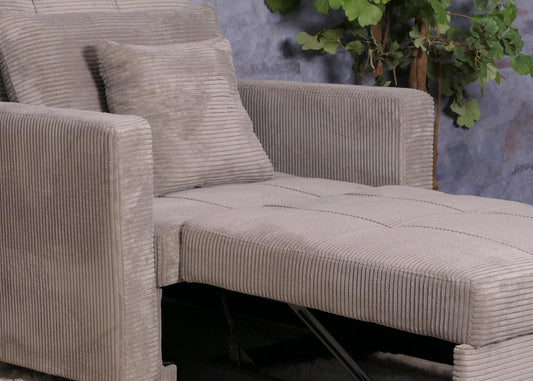 Cosmo Casa - Slaapstoel - Klapstoel - Logeerbed - Relaxstoel - Ligvlak 200x100cm - Stofkoord - Lichtgrijs