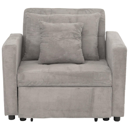 Cosmo Casa - Slaapstoel - Klapstoel - Logeerbed - Relaxstoel - Ligvlak 200x100cm - Stofkoord - Lichtgrijs