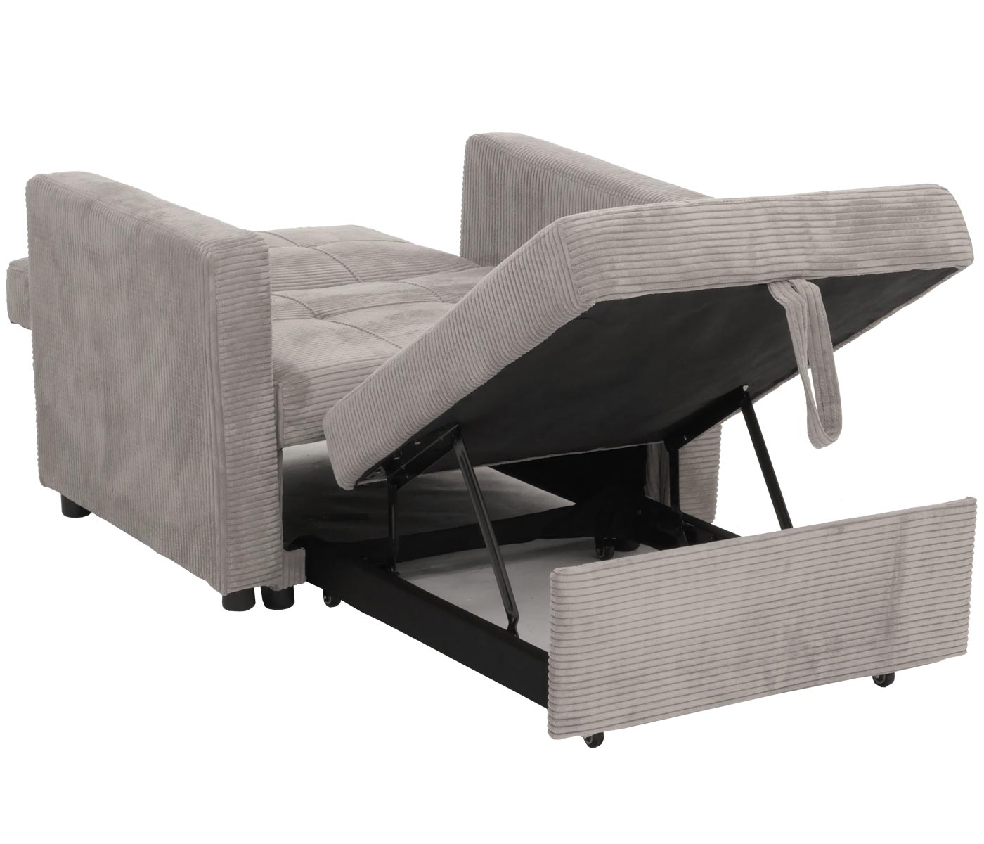 Cosmo Casa - Slaapstoel - Klapstoel - Logeerbed - Relaxstoel - Ligvlak 200x100cm - Stofkoord - Lichtgrijs