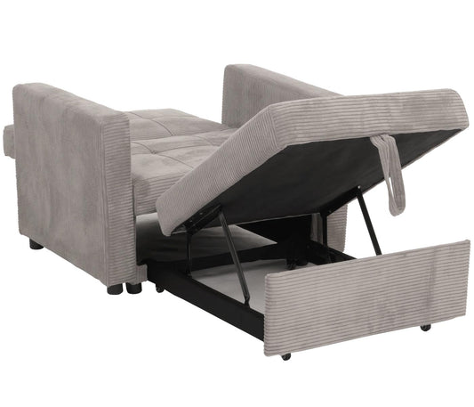 Cosmo Casa - Slaapstoel - Klapstoel - Logeerbed - Relaxstoel - Ligvlak 200x100cm - Stofkoord - Lichtgrijs