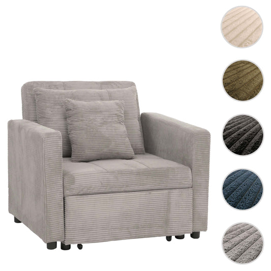 Cosmo Casa - Slaapstoel - Klapstoel - Logeerbed - Relaxstoel - Ligvlak 200x100cm - Stofkoord - Lichtgrijs