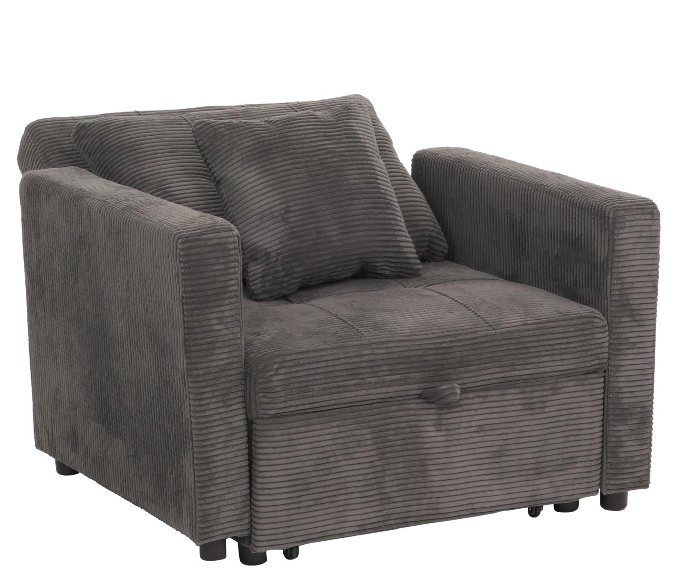 Cosmo Casa - Slaapstoel - Klapstoel - Logeerbed - Relaxstoel - Ligvlak 200x100cm - Stofkoord - Donkergrijs