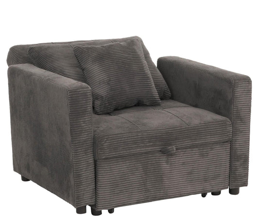 Cosmo Casa - Slaapstoel - Klapstoel - Logeerbed - Relaxstoel - Ligvlak 200x100cm - Stofkoord - Donkergrijs