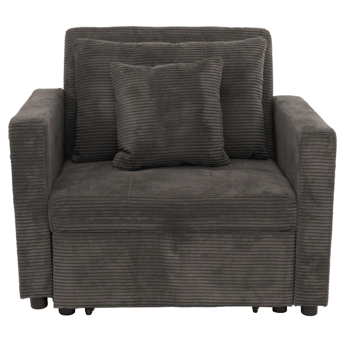 Cosmo Casa - Slaapstoel - Klapstoel - Logeerbed - Relaxstoel - Ligvlak 200x100cm - Stofkoord - Donkergrijs