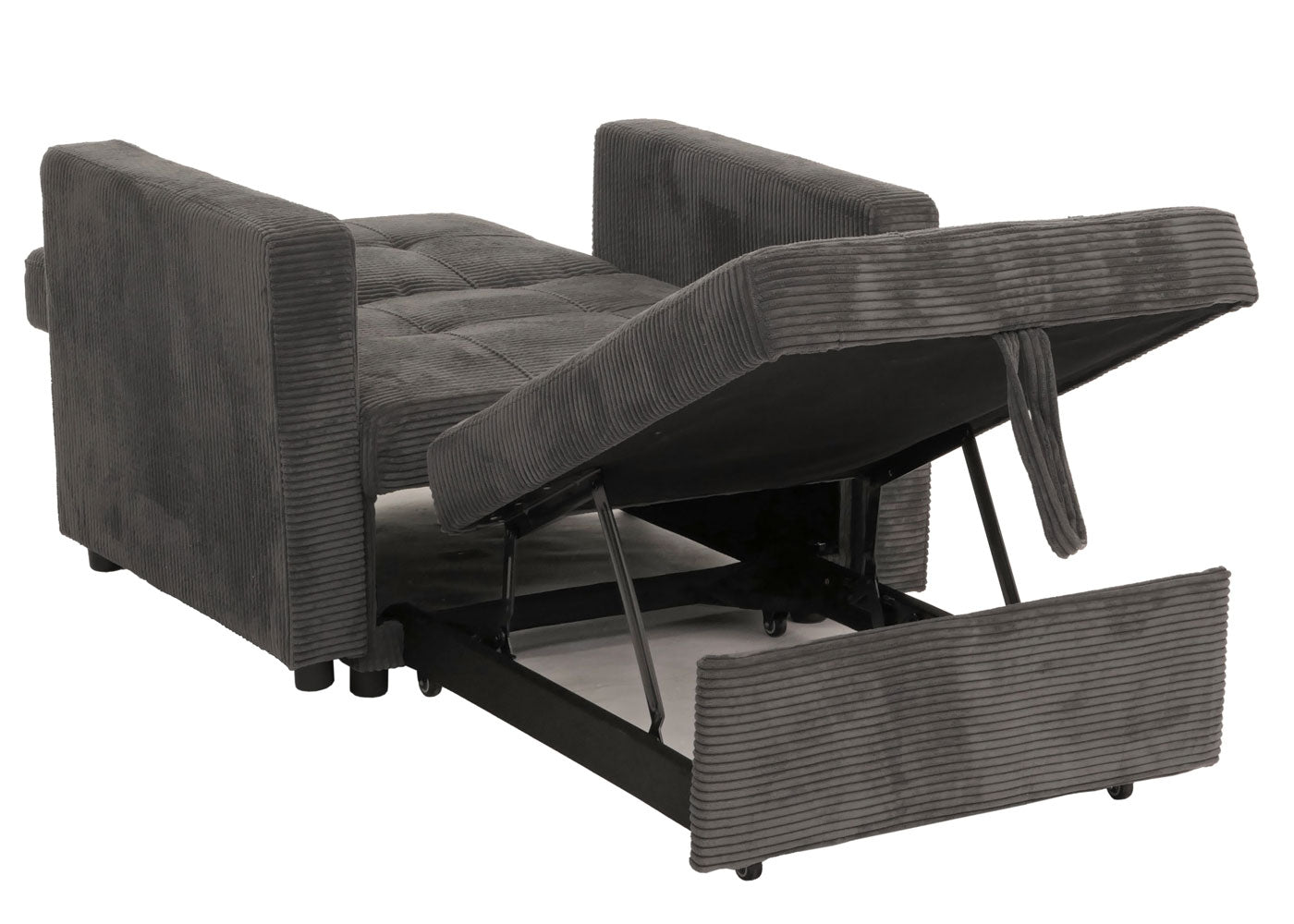 Cosmo Casa - Slaapstoel - Klapstoel - Logeerbed - Relaxstoel - Ligvlak 200x100cm - Stofkoord - Donkergrijs