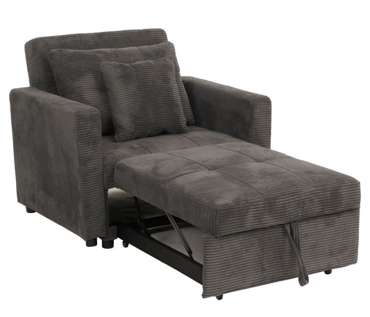 Cosmo Casa - Slaapstoel - Klapstoel - Logeerbed - Relaxstoel - Ligvlak 200x100cm - Stofkoord - Donkergrijs