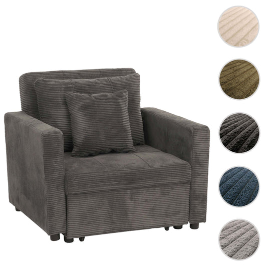 Cosmo Casa - Slaapstoel - Klapstoel - Logeerbed - Relaxstoel - Ligvlak 200x100cm - Stofkoord - Donkergrijs