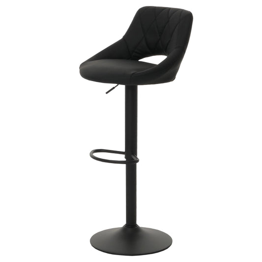 Cosmo Casa - Set van 2 Barkrukken - Barkruk - Draaibare Voetsteun - Kunstleer - Metaal - Zwart