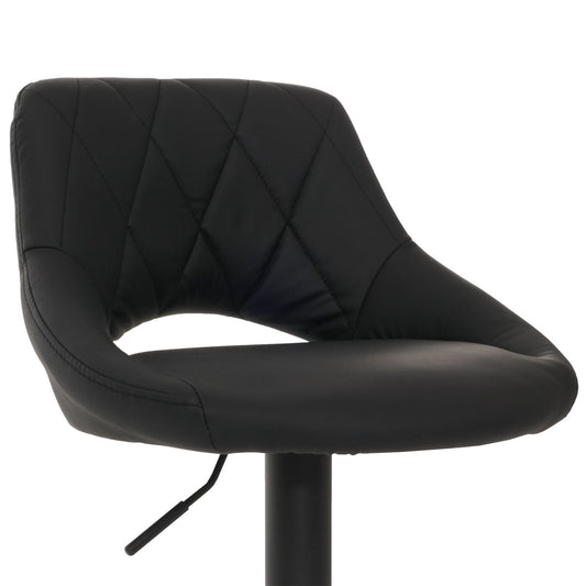 Cosmo Casa - Set van 2 Barkrukken - Barkruk - Draaibare Voetsteun - Kunstleer - Metaal - Zwart