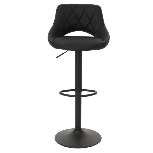 Cosmo Casa - Set van 2 Barkrukken - Barkruk - Draaibare Voetsteun - Kunstleer - Metaal - Zwart