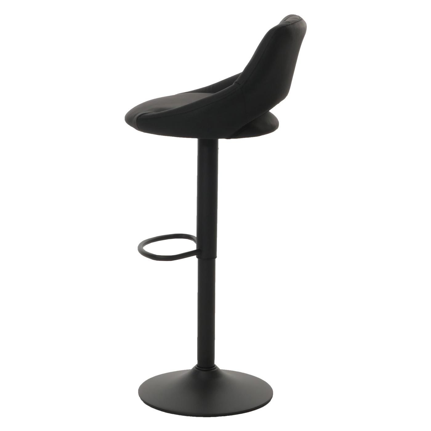 Cosmo Casa - Set van 2 Barkrukken - Barkruk - Draaibare Voetsteun - Kunstleer - Metaal - Zwart