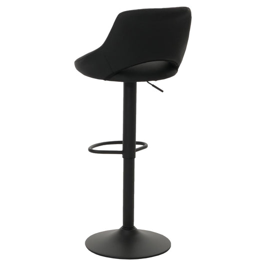 Cosmo Casa - Set van 2 Barkrukken - Barkruk - Draaibare Voetsteun - Kunstleer - Metaal - Zwart