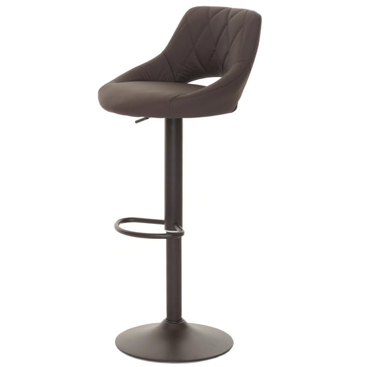 Cosmo Casa - Set van 2 Barkrukken - Barkruk - Draaibare Voetsteun - Kunstleer - Metaal - Bruin