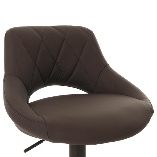 Cosmo Casa - Set van 2 Barkrukken - Barkruk - Draaibare Voetsteun - Kunstleer - Metaal - Bruin