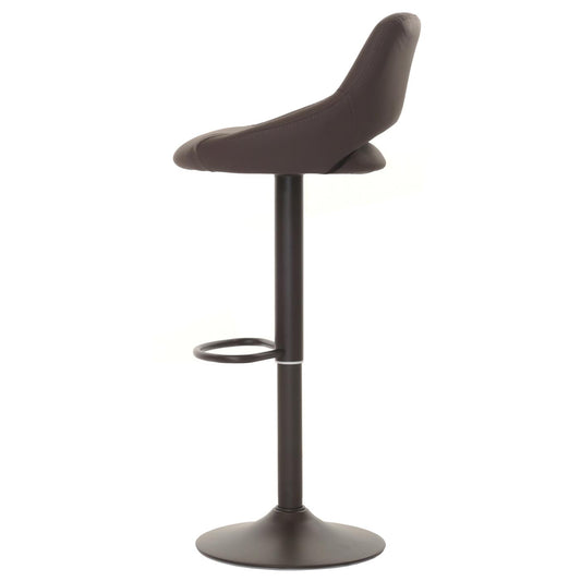 Cosmo Casa - Set van 2 Barkrukken - Barkruk - Draaibare Voetsteun - Kunstleer - Metaal - Bruin