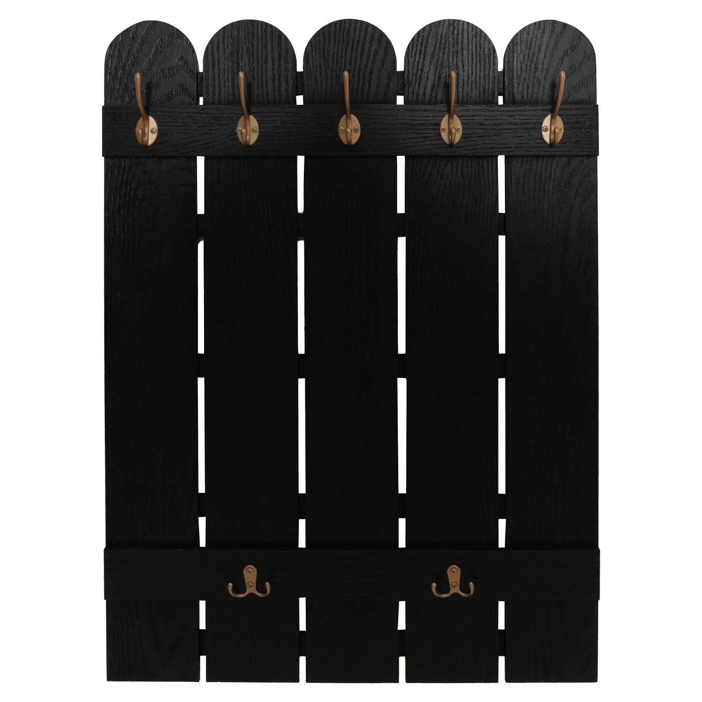 Cosmo Casa - Wandkapstok - Paulownia Paneel met 7 Haken - 86x60cm - Zwart