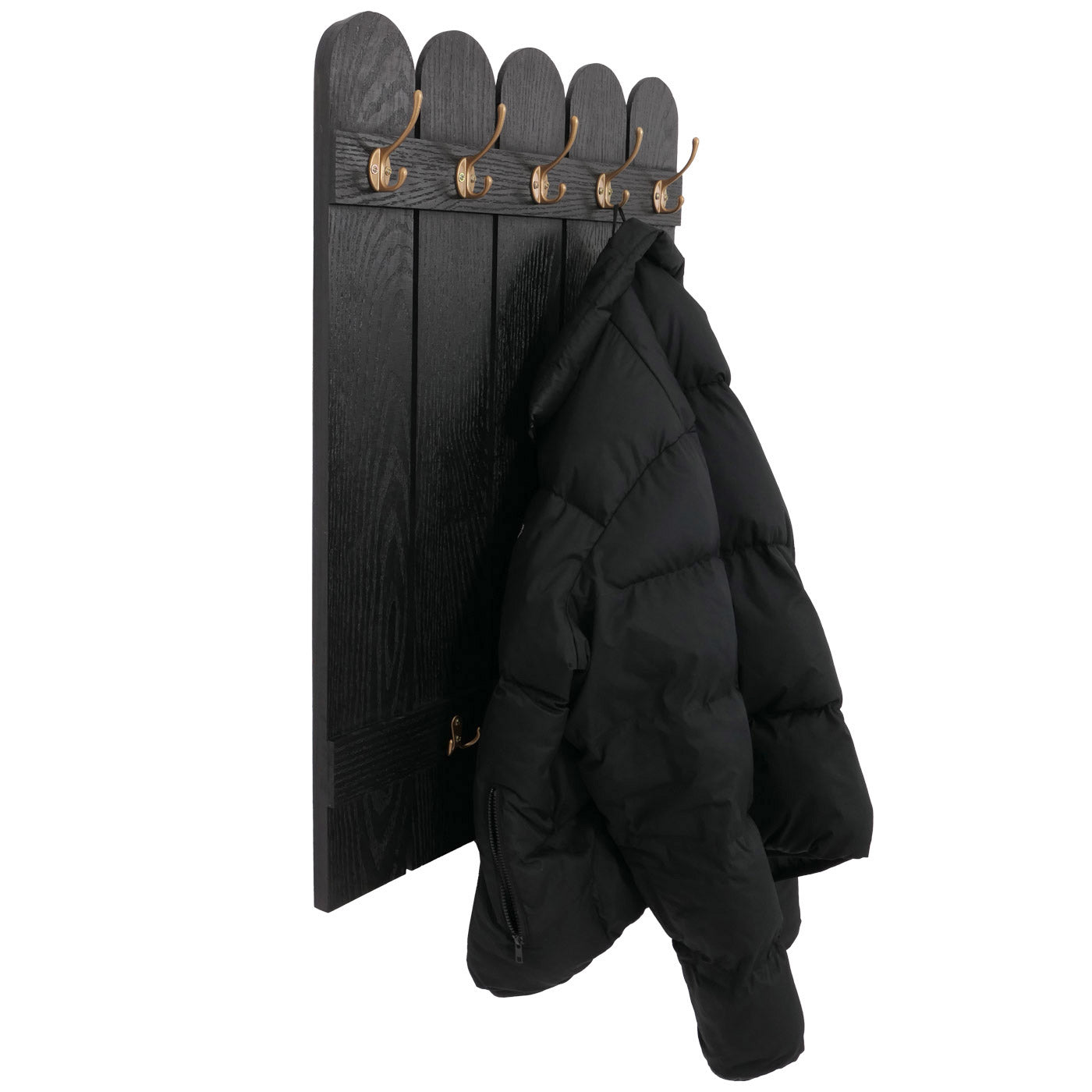 Cosmo Casa - Wandkapstok - Paulownia Paneel met 7 Haken - 86x60cm - Zwart