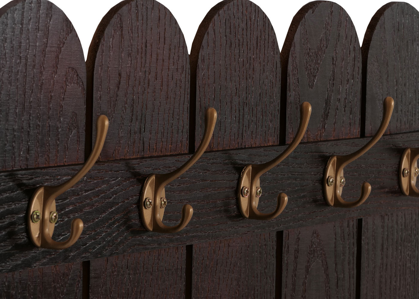 Cosmo Casa - Wandkapstok - Paulownia Paneel met 7 Haken - 86x60cm - Bruin