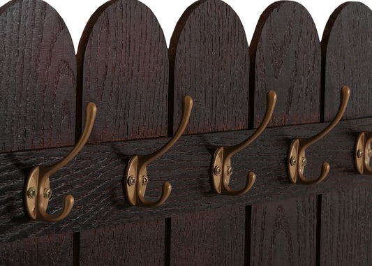 Cosmo Casa - Wandkapstok - Paulownia Paneel met 7 Haken - 86x60cm - Bruin