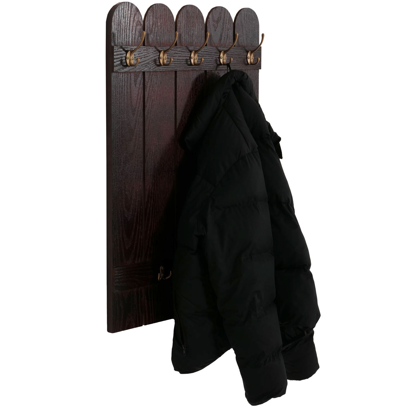 Cosmo Casa - Wandkapstok - Paulownia Paneel met 7 Haken - 86x60cm - Bruin