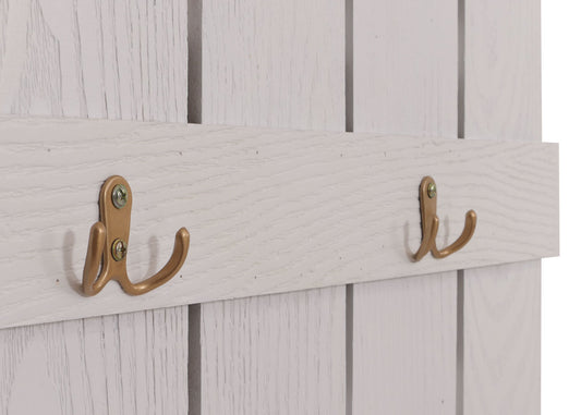Cosmo Casa - Wandkapstok - Paulownia Paneel met 7 Haken - 86x60cm - Wit