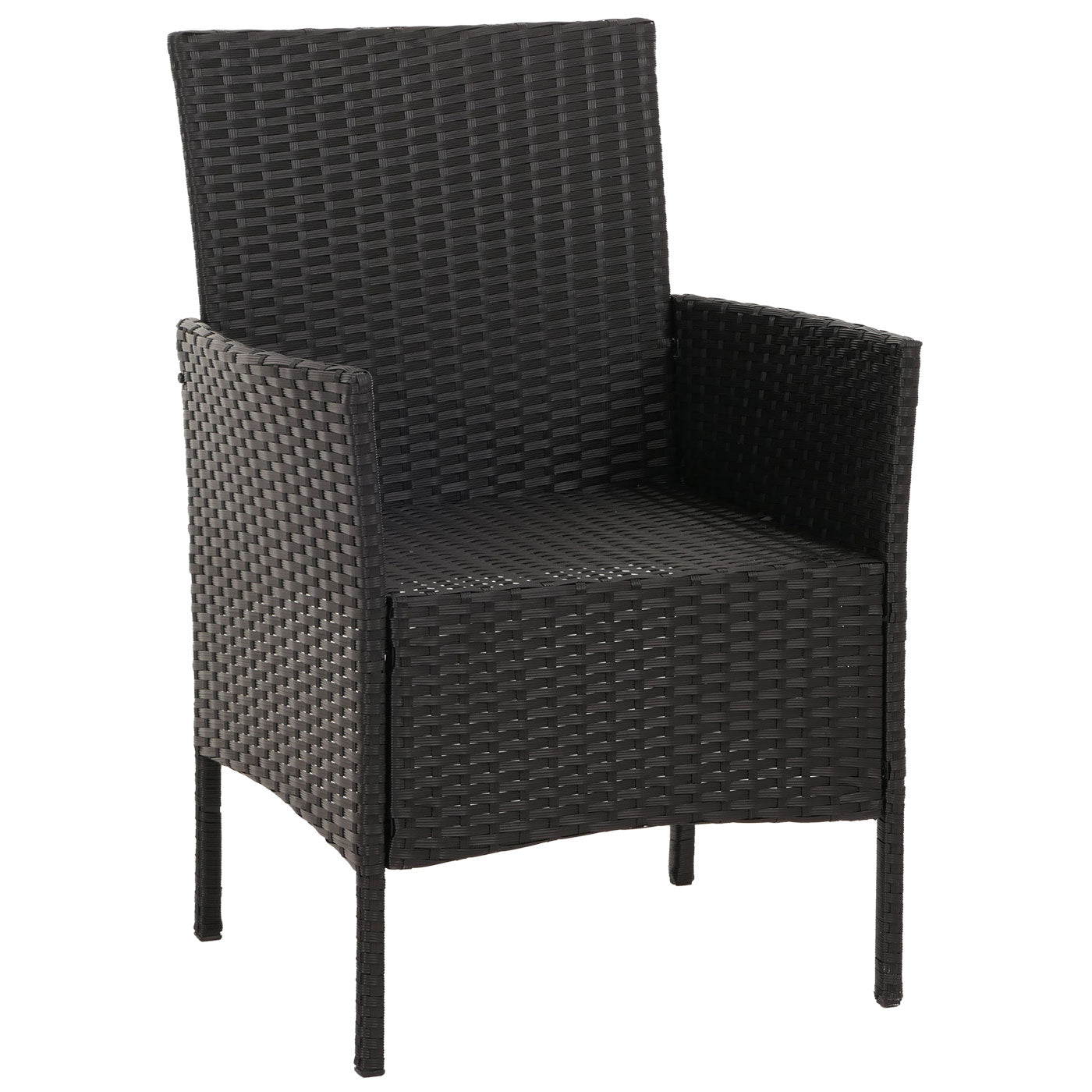 Cosmo Casa - Poly Rattan Tuinset - Metalen Frame met Glastextiel - Antraciet - Crème Kussens