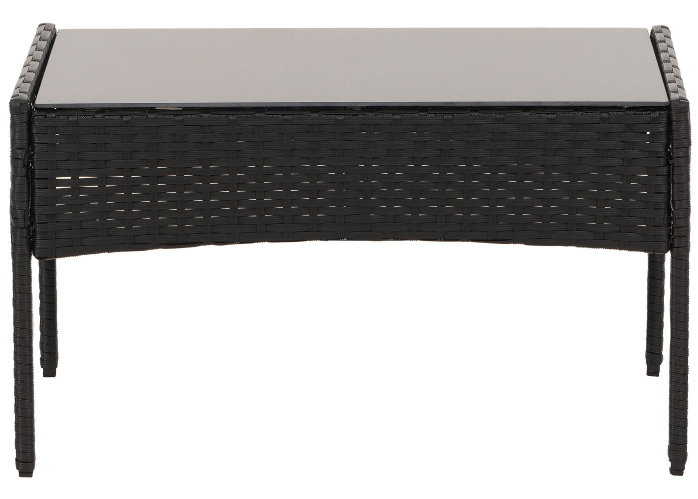 Cosmo Casa - Poly Rattan Tuinset - Metalen Frame met Glastextiel - Antraciet - Crème Kussens