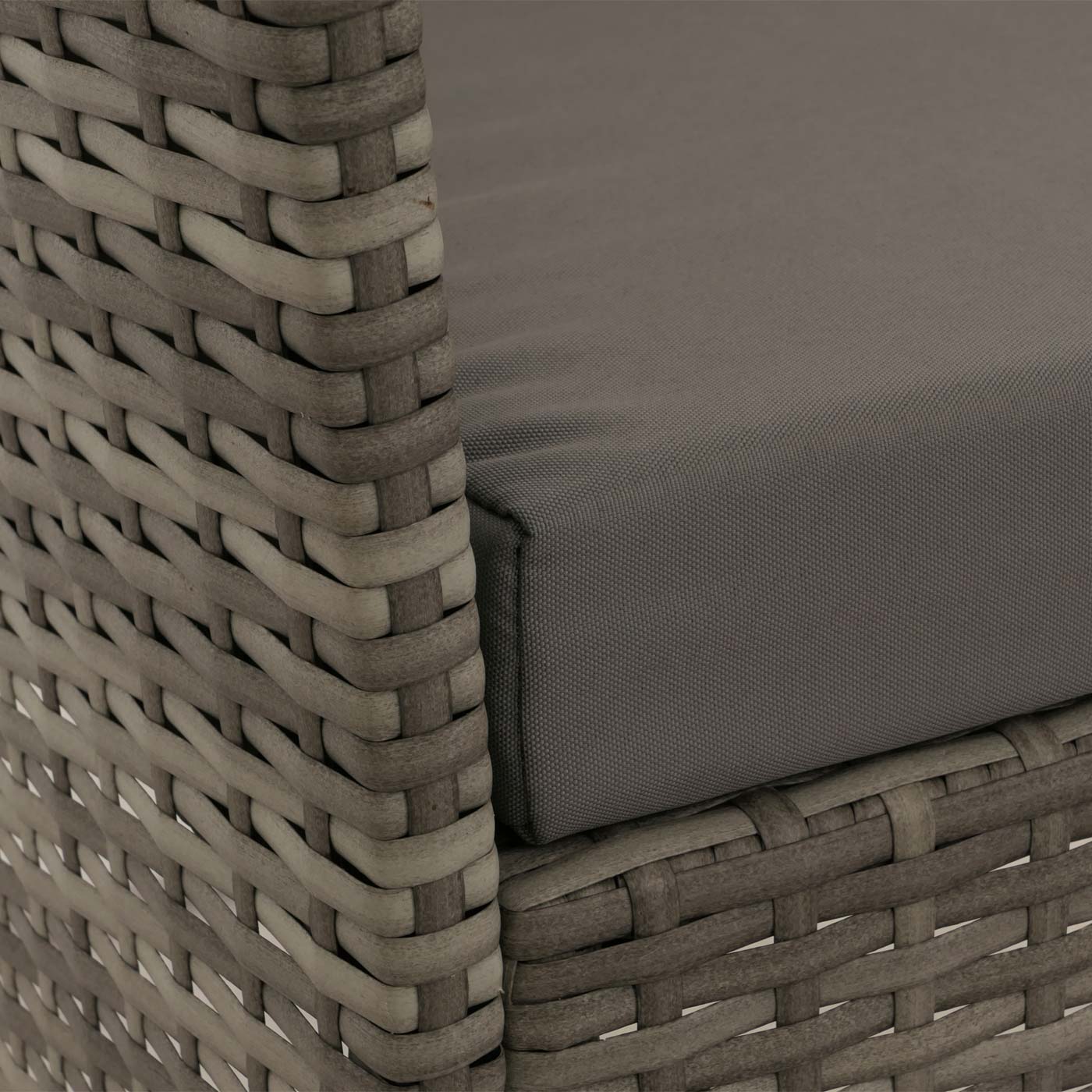 Cosmo Casa - Poly Rattan Tuinset - Metalen Frame met Glastextiel - Grijs - Lichtgrijze Kussens