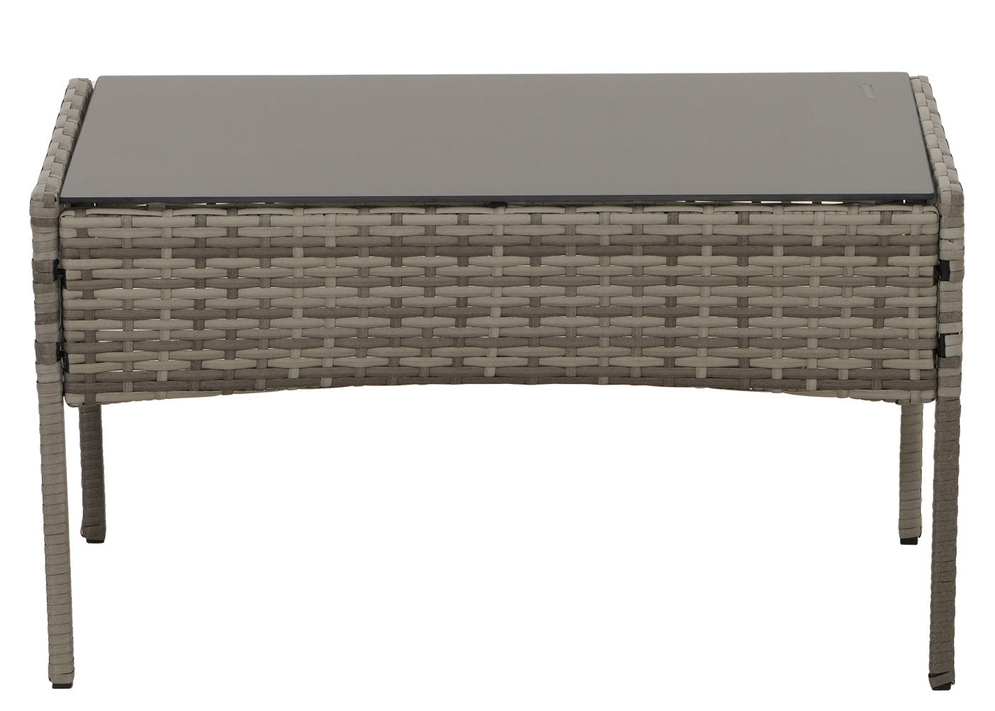 Cosmo Casa - Poly Rattan Tuinset - Metalen Frame met Glastextiel - Grijs - Lichtgrijze Kussens