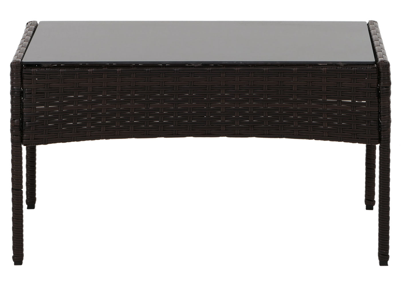 Cosmo Casa - Poly Rattan Tuinset - Metalen Frame met Glastextiel - Bruin - Crème Kussens