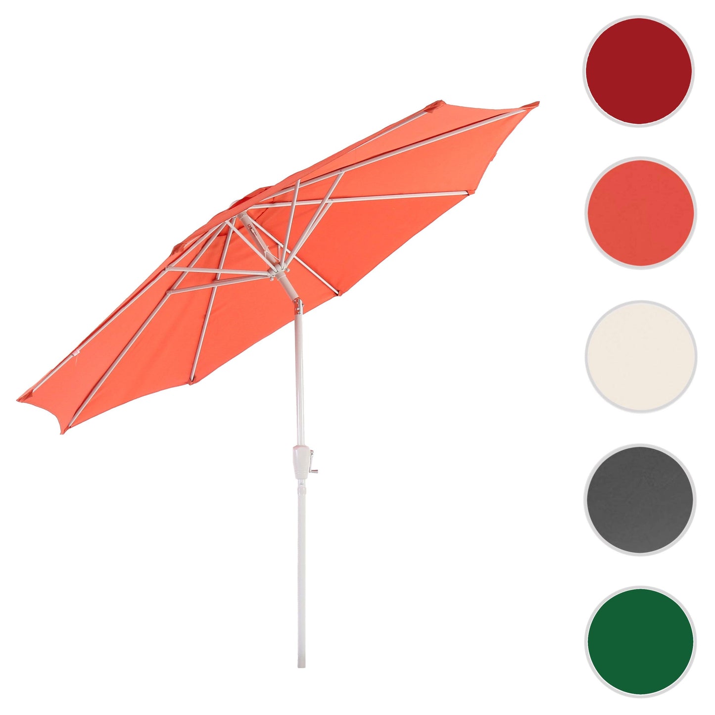 Cosmo Casa - Parasol - Tuinparasol - 2,7m Kantelbaar - Polyester Aluminium - 5kg - Terracotta