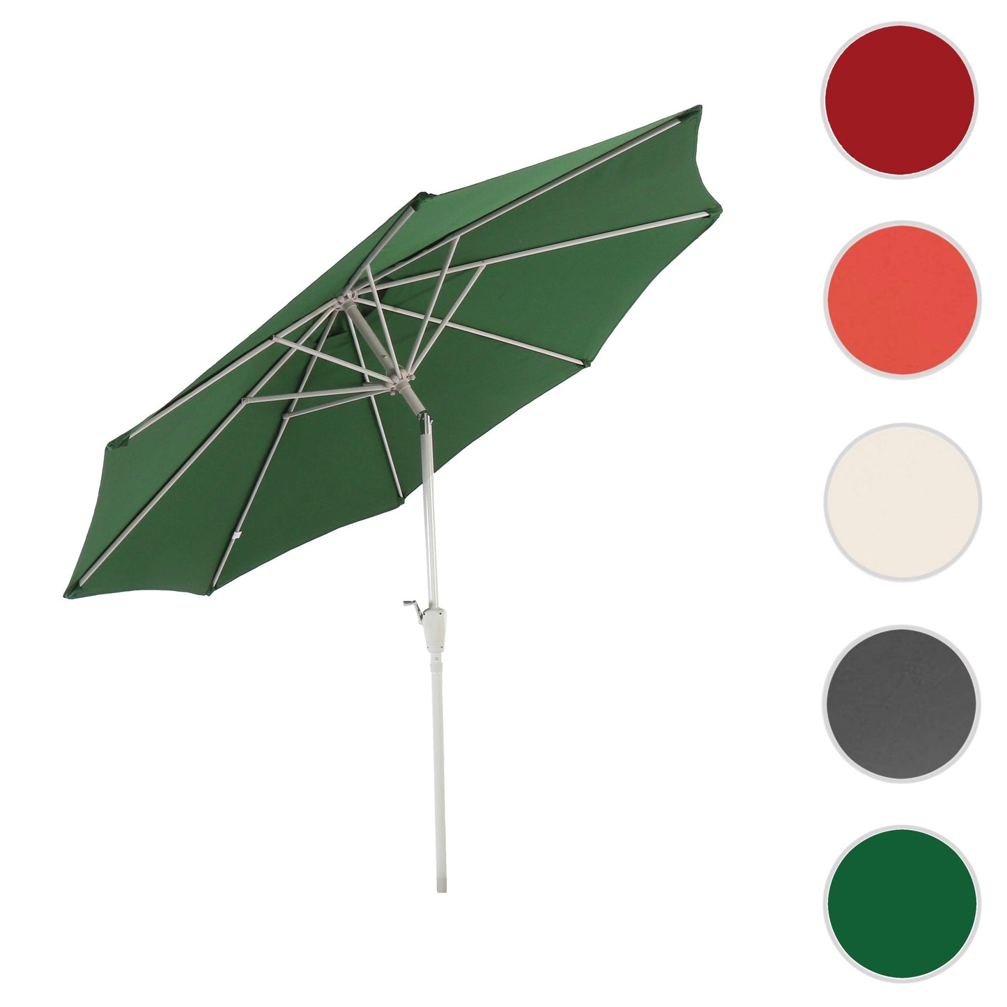 Cosmo Casa - Parasol - Tuinparasol - 2,7m Kantelbaar - Polyester Aluminium - 5kg - Groen