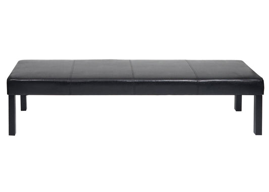 Cosmo Casa - Bank - Gestoffeerd - Kunstleer - Zwart - 180×43×49 cm