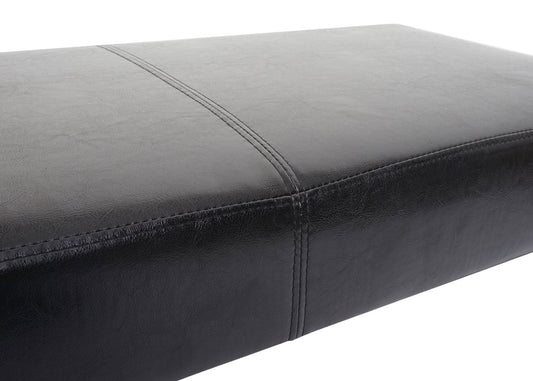 Cosmo Casa - Bank - Gestoffeerd - Kunstleer - Zwart - 180×43×49 cm
