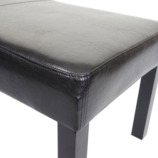 Cosmo Casa - Bank - Gestoffeerd - Kunstleer - Zwart - 180×43×49 cm