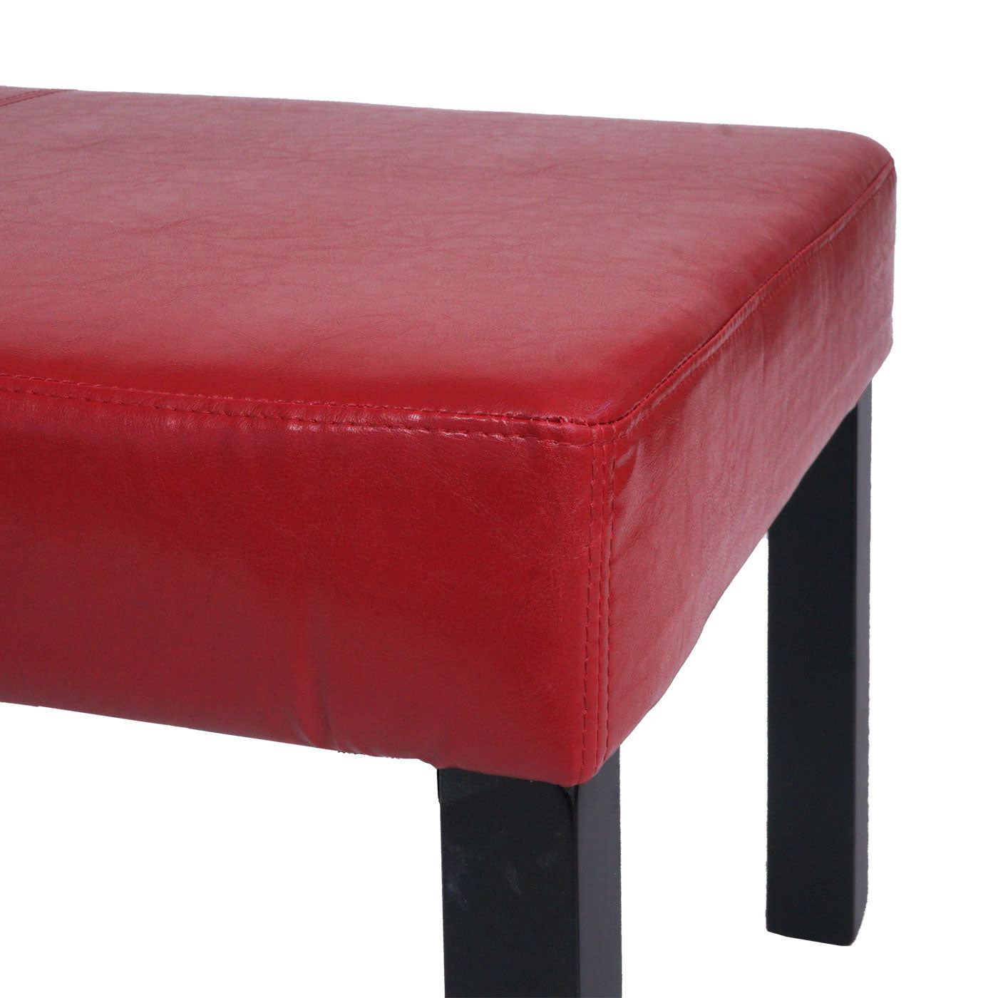 Cosmo Casa - Beklede Bank - Donkere Poten - Kunstleer - Glanzend Rood - 180x43x49cm