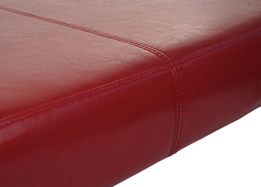 Cosmo Casa - Beklede Bank - Donkere Poten - Kunstleer - Glanzend Rood - 180x43x49cm
