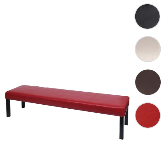 Cosmo Casa - Beklede Bank - Donkere Poten - Kunstleer - Glanzend Rood - 180x43x49cm