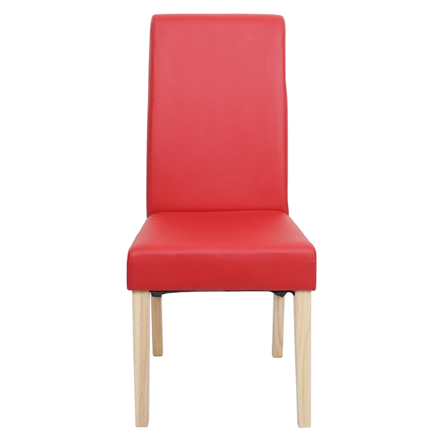 Cosmo Casa - Set van 2 Eetkamerstoelen - Lichte poten - Kunstleer - Rood
