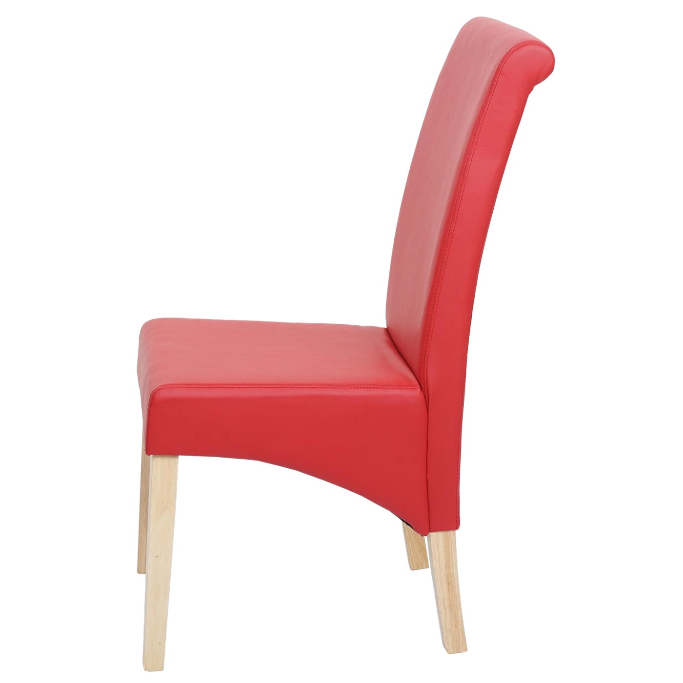 Cosmo Casa - Set van 2 Eetkamerstoelen - Lichte poten - Kunstleer - Rood