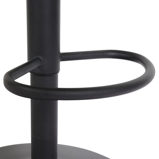 Cosmo Casa - Set van 2 Barkrukken - Draaibaar met Armleuning en Voetsteun - Textiel IJzer FSC - Zwart met Donkerbruine Voet