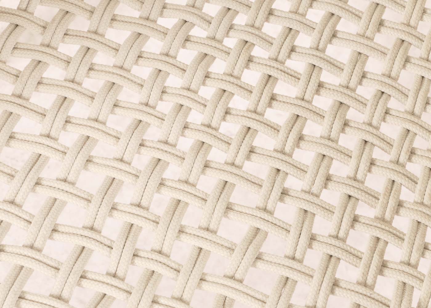 Cosmo Casa - Set van 2 Buitenfauteuils - Weerbestendig Touwgaas - Acaciahout - Beige Kussens - Crèmewit