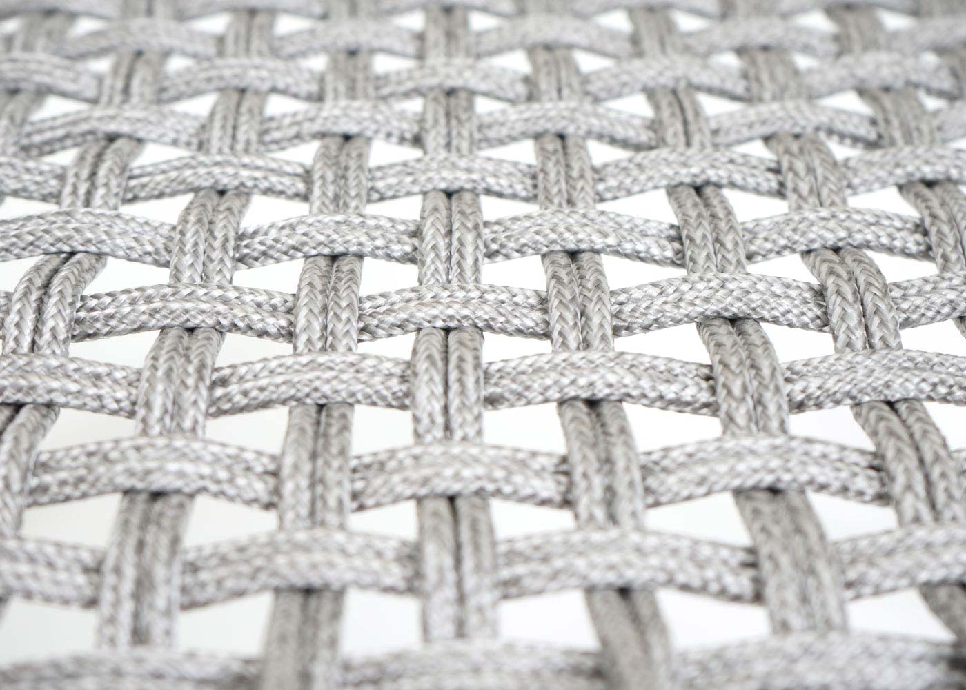 Cosmo Casa - Set van 2 Buitenfauteuils - Weerbestendig Touwgaas - Acaciahout - Lichtgrijze Kussens - Lichtgrijs Frame