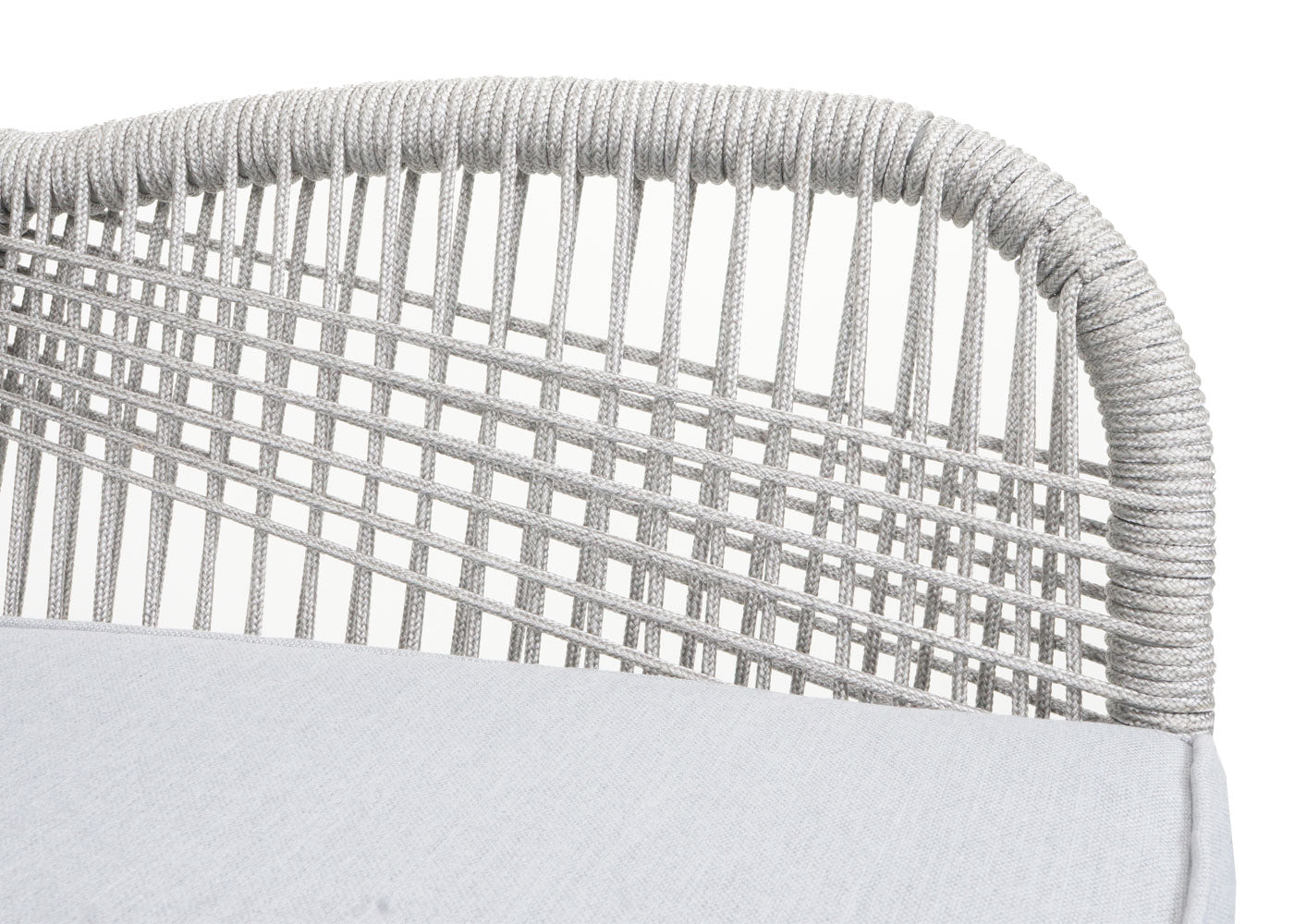 Cosmo Casa - Set van 2 Buitenfauteuils - Weerbestendig Touwgaas - Acaciahout - Lichtgrijze Kussens - Lichtgrijs Frame