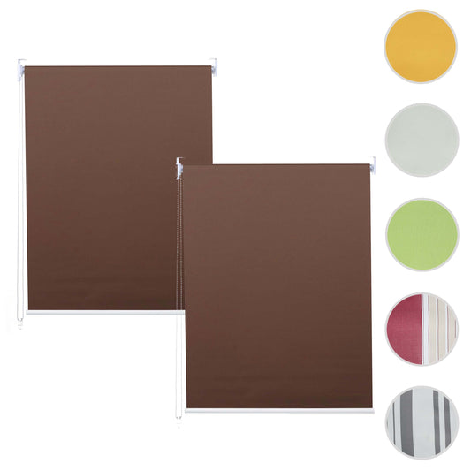 Cosmo Casa - Set van 2 Rolgordijnen - Ondoorzichtig - Textiel - Bruin - 100×160 cm